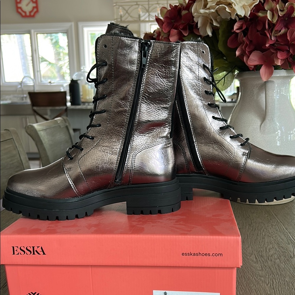 Metallic Combat Boots - Picture 5 of 5